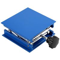 Lab Lifting Laboratory, Electroplated Aluminum Lab Lifting Platform Stand Rack Scissor Jack Lifter 100 x 100mm Blue