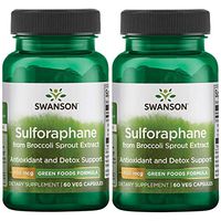 Swanson Sulforaphane from Broccoli 400 mcg 60 Veg Capsules 2 Pack