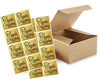 4 x 4 x 2" Kraft Brown Wedding Gift Candy & Party Favor Boxes w. Sticker Seals -24pack