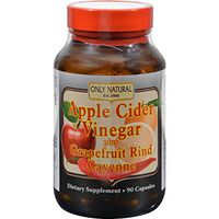 2Pack! Only Natural Apple Cider Vinegar Plus GrapeFruit Rind and Cayenne - 500 mg - 90 Capsules