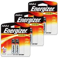 6 Count Energizer Max AAA Batteries - 3 Pack of 2 AAA2 Total of 6 Batteries, The Perfect Choice of Power for All AAA Battery Operated Devices