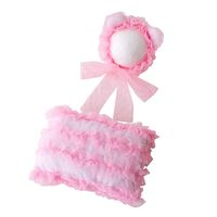 Baby Photography Props Lace Hats Posing Aid Newborn Girl Photo Shoot Outfits Infant Hat Posing Accessories Set (Pink)