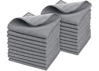 Sinland Microfiber Dish Cloth Dish Rags for Washing Dishes Best Kitchen Cloths Cleaning Cloths with Poly Scour Side 12Inchx12Inch 20Pack Grey