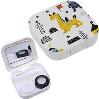 Portable Contact Lens Case Box Travel Kit Mirror + Bottle + Tweezers Container Holder [ Dragons ]