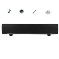Wired Speaker, 3.5mm USB Wired 3D Stereo Soundbar Music Player Bass TV PC Cellphones Surround Sound Box with Breathing Light(Black)