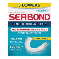 SEA-BOND Denture Adhesive Seals Lowers Original, 15 Each (Pack of 5)