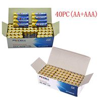 40Pack AA + 40 Pack AAA 1.5V Extra Heavy Duty Batteries (80 Combo Pack) (40(AA+AAA))