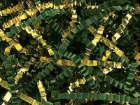 4oz Bag Dark Green & Metallic Gold Gift Basket Shred Crinkle Paper Filler ngKE -1772