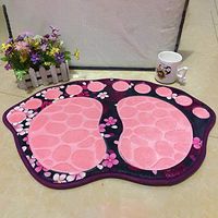 Big Feet Bath Toilet Mat Area Rugs Carpet Doormat Floor Mat Absorbent Mats Bathroom Rugs Bedroom Living Room Kitchen Foot Pad Rug (40X60CM, Wine Red)