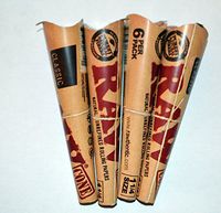 Raw 4 pack Cones 1 1/4 size 6 cones per pack 24 cones total