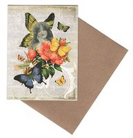 Michael's Indie Girl Set of 6 Embellished Blank Notecards ~ This Dream (3.75" x 5"; Brown Envelopes)