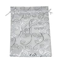 SUNGULF 100pcs Organza Pouch Bag Drawstring 6"x8" Strong Gift Candy Bag Jewelry Party Wedding Favor (Silver White)