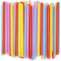 Wide Straws for Drinking & Smoothies [100 Pack] Assorted Colors