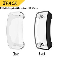 2 Pack Screen Protector Case for Fitbit Inspire/Inspire HR, Haojavo Soft Plated TPU Scratch-Proof Full Protective Protector Case Cover for Fitbit Inspire/Inspire HR Accessories