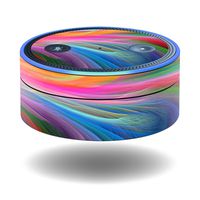 MightySkins Skin Compatible with Amazon Echo Dot - Rainbow Waves | Protective, Durable, and Unique Vinyl Decal wrap Cover | Easy to Apply, Remove, and Change Styles | Made in The USA