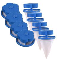 Floating Mesh Bag | Household Reusable Washing Machine Filter Net Pouch | Laundry Lint Pet Fur Catcher Hair Removal (D-8pcs)