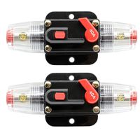 ZOOKOTO 2 Pcs 12V-24V DC Fuse Holder 20A 30A 40A 50A 60A 80A 100A 150A,Inline Circuit Breaker with reset button for Auto Car Marine Boat Stereo Switch Audio Inverter System Protection (40A)