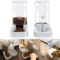 Old Tjikko Automatic Cat Feeder Waterer,Cat Water Fountain,1 Gal Pet Automatic Dog Water Dispenser for Small Large Dog Pets Puppy Kitten Big Capacity 1 Gallon x 2 (Water+Feeder)