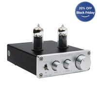 Dilvpoetry TUBE-6K4 Mini Vacuum Tube Amplifier HiFi Audio Tube Preamplifier Preamp NE5532P Chips Desktop Amp(Silver)