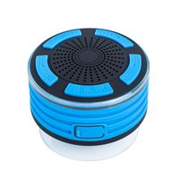 Jian Ya Na IPX7 Waterproof Bluetooth Speaker,Wireless Bluetooth 4.0 Speakers, Built in FM Radio and LED Mood Lights, Handsfree Portable Shower Radios,Blue
