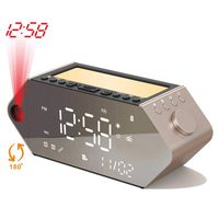 SICSMIAO Projection Alarm Clock, FM Radio Alarm Clock for Bedroom, Digital Clock with Night Light, Sunrise Light, Ceiling Clock, Dual Alarms with Snooze, USB Charging Port, Backup Battery for Setting.