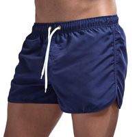 haoricu Men's Beach Shorts Quick Dry Surfing Swim Trunks Elastic Drawstring Shorts Multi-Color Optional Dark Blue