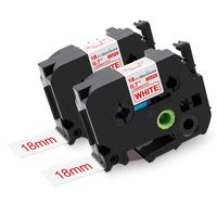 2-Pack Replacement for 18mm Brother P-Touch Label Tape, Standard Laminated Red on White TZe-242 TZe Tape Compatible with Brother P Touch PT-2730 PT-D400 PT-D600 PT-P700, 3/4" x 26.2'