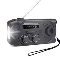 Emergency Weather Radio Solar Hand Crank Self Powered TPLISAK AM FM NOAA Weather Radios with 2000mAh Power Bank Charger for Smart Phone, Flashlight,SOS Alarm Outdoor Survival Device (Black)