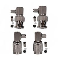 Eagles(TM) 2Pcs BNC Male Plug Right Angle Crimp With 2Pcs TNC Male Right Angle Crimp for RG58 RG400 RFC195 RF Coax Adapter connectors