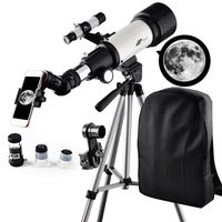 Telescope, Travel Scope, 70mm Aperture 400mm AZ Mount Astronomical Refractor Telescope for Kids Beginners - Portable Travel Telescope with Carry Bag, Smartphone Adapter