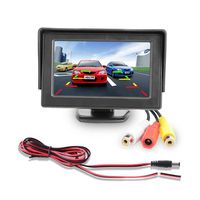 Xubox Car Rearview LCD Monitor, 4.3" Portable Color LCD TFT Car Rear View Backup Monitor Screen for Backup Camera, Car Reversing Camera, CCTV Camera, Car DVD player, Degree Adjustable Monitor Screen