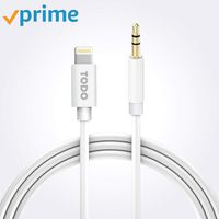 Aux Cable for Car, TODO iPhone to 3.5mm Male Audio Jack Cable (3FT/1M) iPhone Audio Cord Compatible with iPhone Xs/X/8/8Plus/7/7Plus/iPad/iPod to Car Stereo/Speaker/Headphone Adapter - White