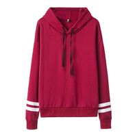 UJGYH Fashion Women's Sweatshirt Tops Casual Loose Long Sleeve Striped Print Sweater Red