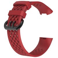 ZSZCXD Compatible for Fitbit Charge 3, New Soft Silicone Replacement WatchBand Strap Band Wristband for Fitbit Charge 3 (Red, Large)