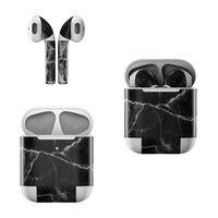 Skin Decals for Apple AirPods - Black Marble - Sticker Wrap Fits 1st and 2nd Generation