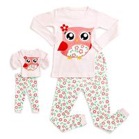 Clothful 💓 Doll & Girls Pajamas Baby Cartoon Tops Pants Family Sleepwear Matching Sets (9-10 Years Old, White)