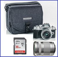 Olympus OM-D E-M10 Mark III (Mark 3) Digital Camera [Silver] + M.Zuiko Digital ED 14-42mm f/3.5-5.6 EZ Lens (Silver) + M.Zuiko Digital ED 40-150mm f/4.0-5.6 R Lens (Silver)