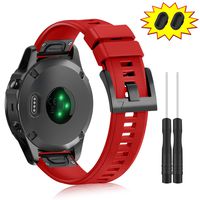 ZEROFIRE Bands for Garmin Fenix 5 and Fenix 5 Plus Watch Strap Replacement Silicone Band Compatible with Forerunner 935, 945, Approach S60, Quatix 5 Smartwatch, Including Anti-dust Plug - Red
