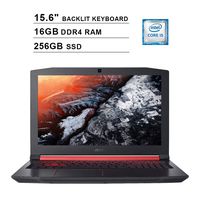 2019 Acer Nitro 5 AN515 15.6 Inch FHD Gaming Laptop (Intel Quad Core i5-8300H up to 4.0 GHz, 16GB DDR4 RAM, 256GB SSD, NVIDIA GeForce GTX 1050 Ti, Backlit Keyboard, Windows 10) (Shale Black)