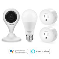 XODO PK3 Easy Install Home Security Surveillance Kit, App Controlled, Smart Bulb, Smart Home Plug, 1080p HD Camera, DIY Setup, Set Schedules