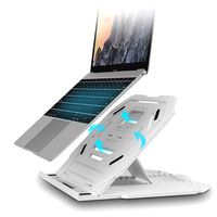 Laptop Stand Ventilated Adjustable with Phone Holder Support 3.5 to 17 inch (White)