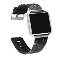 SKYLET for Fitbit Blaze Bands, Silicone Replacement Wristband with Metal Frame for Fitbit Blaze Smart Watch (No Tracker)[Pattern 11+ ONE Silver Frame]