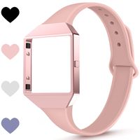 TreasureMax Compatible with Fitbit Blaze Bands for Women/Men,Soft Silicone Thin Narrow Replacement Slim Bands with Metal Frame for Fitbit Blaze.