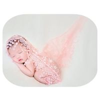 Coberllus Newborn Boy Girl Photography Props Newborn Wraps Baby Photo Shoot Outfits Wrap Lace Yarn Cloth Blanket (Snow Bud Color), 0-12 months