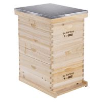 VIVOHOME Wooden 3 Layers 30 Frame Langstroth Honey Bee Hive Box with Metal Roof for Beekeeping