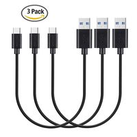 MaGeek (3-Pack)(1ft) Short USB Type C to USB 3.0 Cables for Galaxy S8, S8+, MacBook, Nintendo Switch, Sony XZ, LG V20 G5 G6, HTC 10 and More(Black)