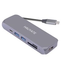 USB C to HDMI Adapter Hauyate Type C Hubs Multi Ports Hubs 6 in 1 with 4K HDMI 2USB3.1 Charging Port Adapte and SD/TF Card Readerfor MacBook Chromebook Pixelbook Samsung Galaxy S8 S9 DELL XP etc