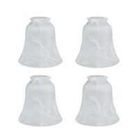 Aspen Creative 23030-4 Transitional Style Replacement Bell Shaped Glass Shade with 2 1/8" Fitter Size (4 Pack), 4 3/4" high x 4 3/4" Diameter, Alabaster