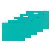 AmazonBasics Hanging Folders, Letter Size, Aqua, 25 Per Box