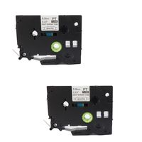 Molshine Compatible Heat Shrink Tube Label Tape, Replacement for Brother HSe211 HSe-211 HS-211 HS211 Black On White 6mm x 1.5m (1/4 inch x 4.9 feet), 2 Pack